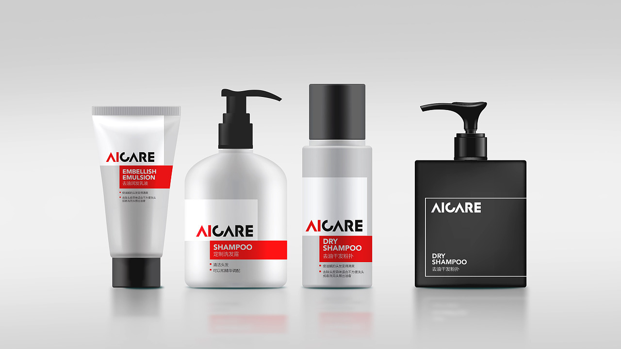 Aicare 美發(fā)產品包裝設計 簡約美學與專業(yè)質感的視覺表達
